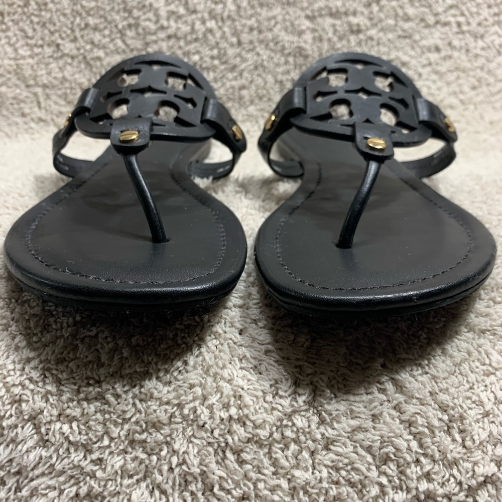 Tory Burch Black Leather Sandals - Picture 2 of 10